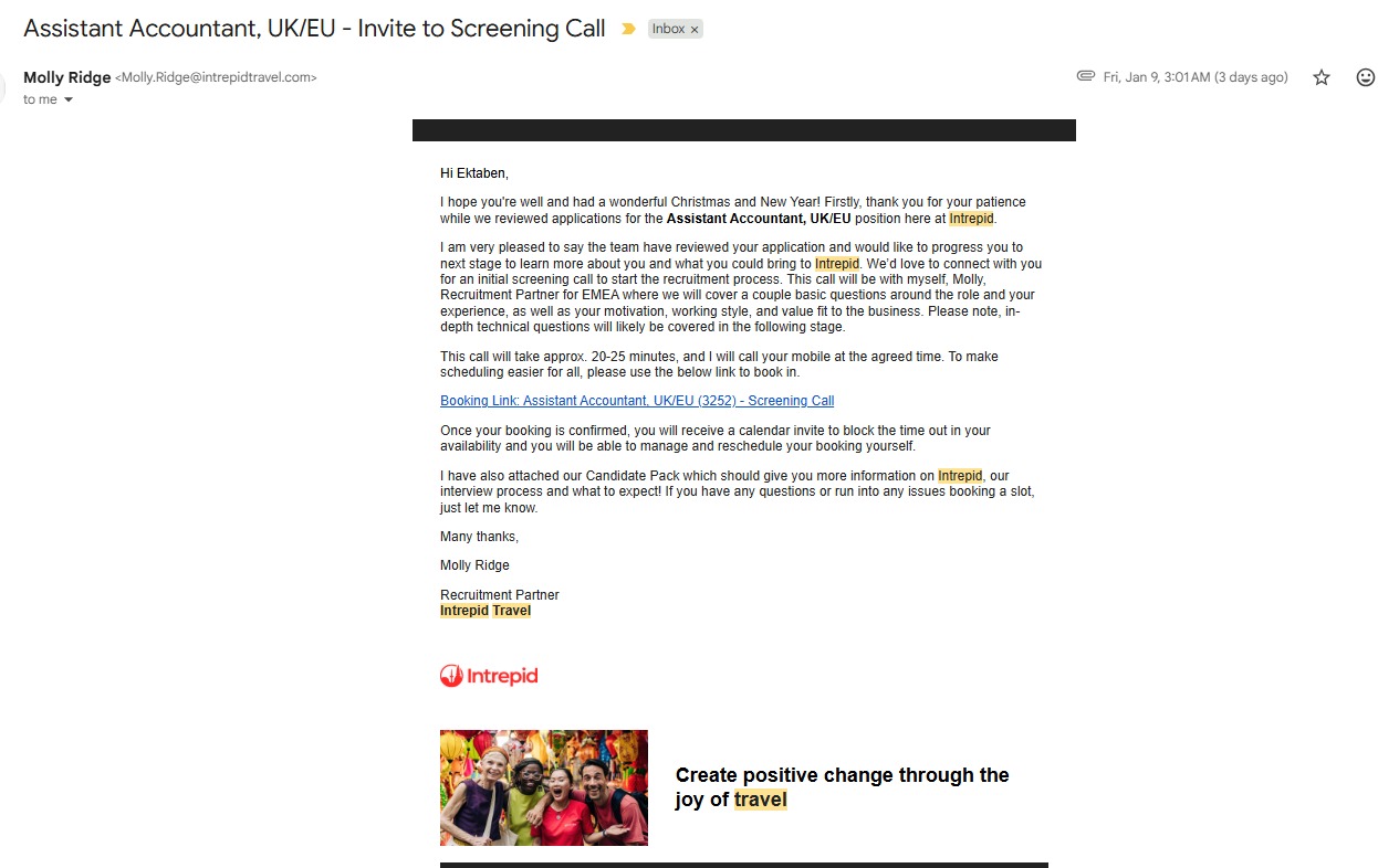 Client interview invitation