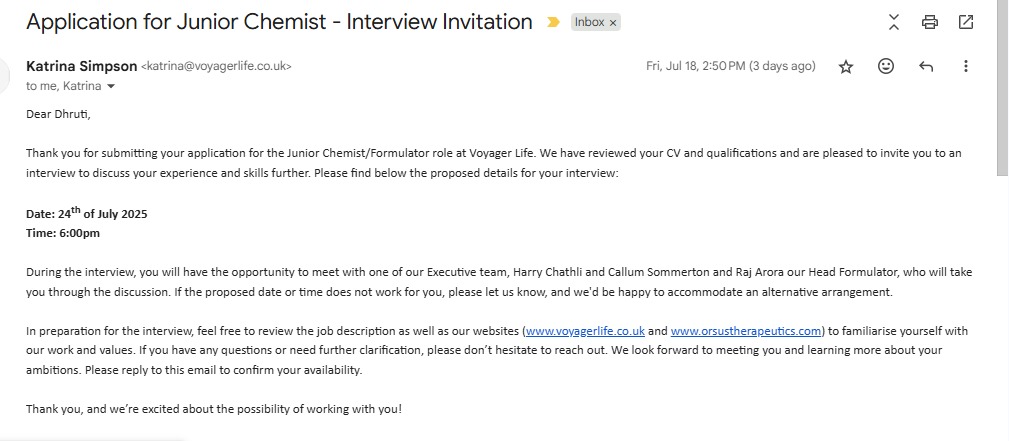 Client interview invitation